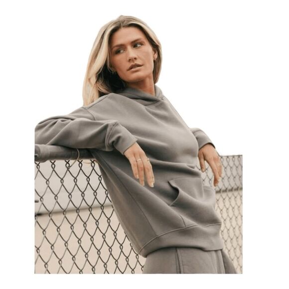 IVL Collective Oversized Hoodie Sweatshirt Soft Charcoal Gray Fleece S - Picture 2 of 9